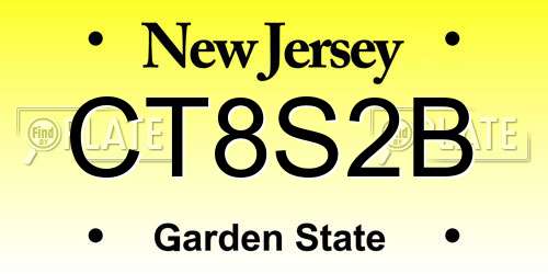 CT8S2B New Jersey License Plate