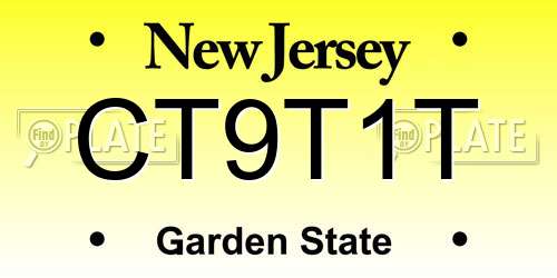 CT9T1T New Jersey License Plate