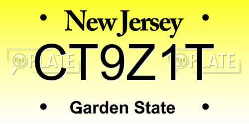 CT9Z1T New Jersey License Plate