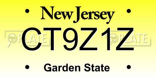 CT9Z1Z New Jersey License Plate