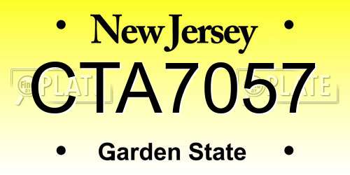 CTA7057 New Jersey License Plate