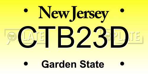 CTB23D New Jersey License Plate