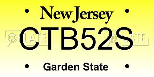 CTB52S New Jersey License Plate
