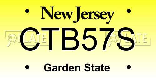 CTB57S New Jersey License Plate