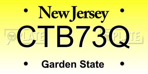 CTB73Q New Jersey License Plate