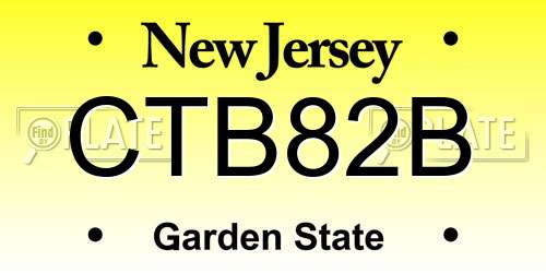 CTB82B New Jersey License Plate