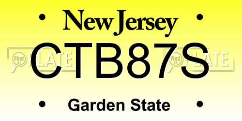 CTB87S New Jersey License Plate