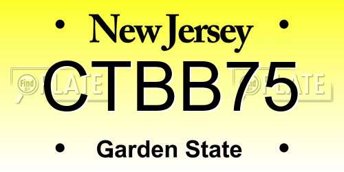 CTBB75 New Jersey License Plate