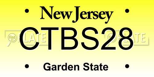 CTBS28 New Jersey License Plate