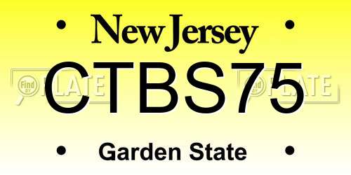 CTBS75 New Jersey License Plate
