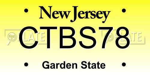 CTBS78 New Jersey License Plate