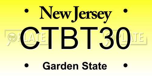 CTBT30 New Jersey License Plate