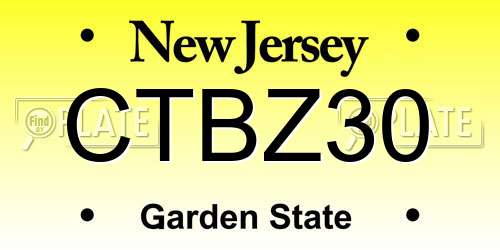 CTBZ30 New Jersey License Plate