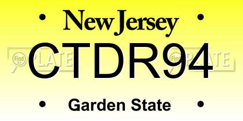 CTDR94 New Jersey License Plate