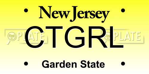 CTGRL New Jersey License Plate