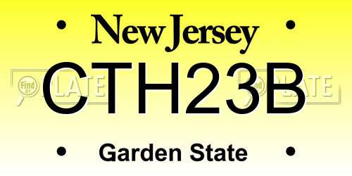 CTH23B New Jersey License Plate