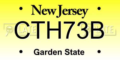 CTH73B New Jersey License Plate