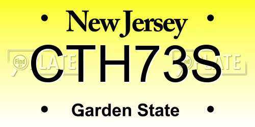 CTH73S New Jersey License Plate