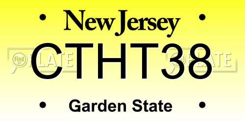 CTHT38 New Jersey License Plate