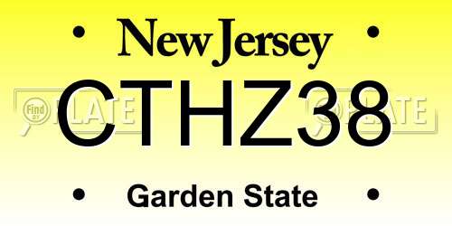 CTHZ38 New Jersey License Plate