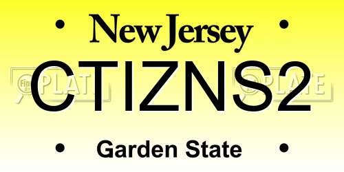 CTIZNS2 New Jersey License Plate