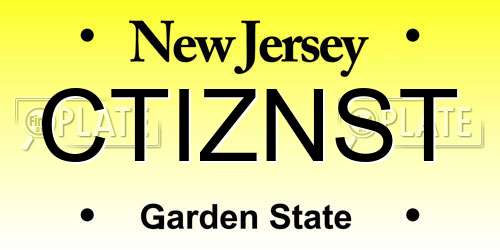 CTIZNST New Jersey License Plate