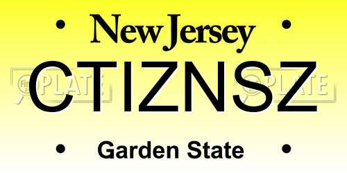 CTIZNSZ New Jersey License Plate