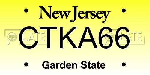 CTKA66 New Jersey License Plate