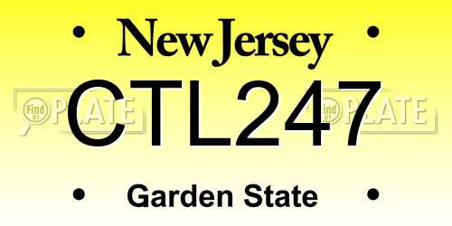 CTL247 New Jersey License Plate