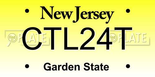 CTL24T New Jersey License Plate