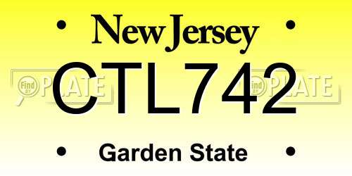 CTL742 New Jersey License Plate