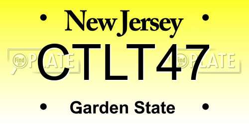 CTLT47 New Jersey License Plate