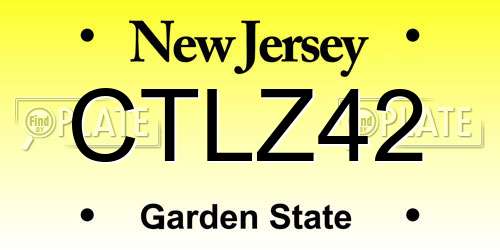 CTLZ42 New Jersey License Plate