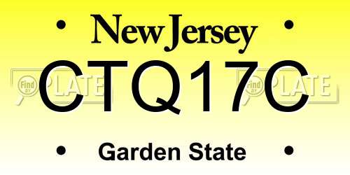 CTQ17C New Jersey License Plate