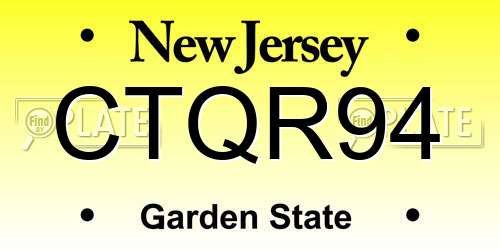 CTQR94 New Jersey License Plate