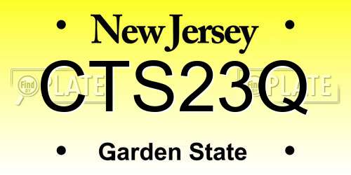 CTS23Q New Jersey License Plate