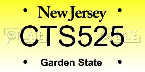 CTS525 New Jersey License Plate