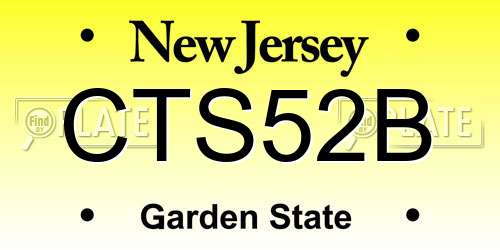 CTS52B New Jersey License Plate