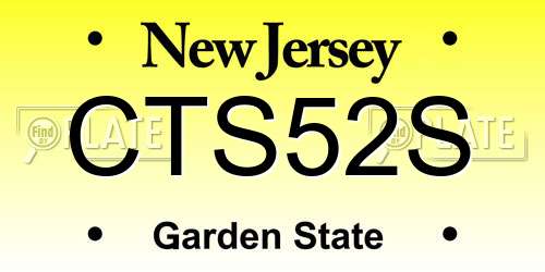 CTS52S New Jersey License Plate