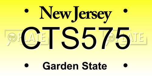 CTS575 New Jersey License Plate