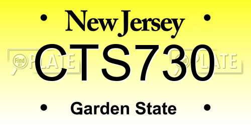 CTS730 New Jersey License Plate
