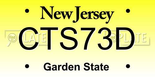 CTS73D New Jersey License Plate