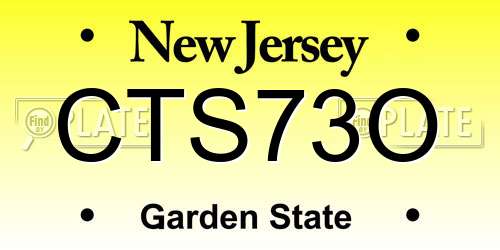 CTS73O New Jersey License Plate
