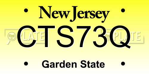 CTS73Q New Jersey License Plate