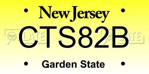 CTS82B New Jersey License Plate
