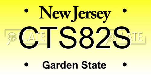CTS82S New Jersey License Plate