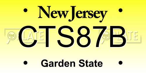 CTS87B New Jersey License Plate
