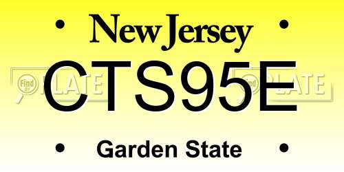 CTS95E New Jersey License Plate