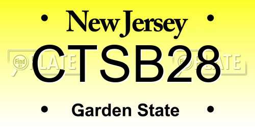 CTSB28 New Jersey License Plate
