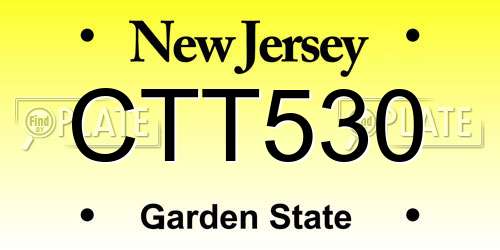 CTT530 New Jersey License Plate
